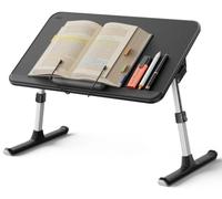 SAIJI Book Stand for Reading Hands Free with Page Paper Clips in Bed Laptop Desk Table
