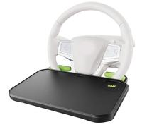 SAIJI Car Steering Wheel Desk with Retractable Slot, Car Food Tray with Anti-Scratch Silicone Steering Wheel Slot, Car Table Tray for Eating with Cup Holder, Multifunctional Travel Car Accessories