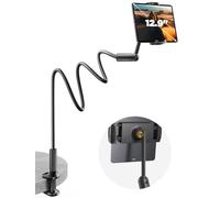 SAIJI Gooseneck Tablet Holder for bed [Upgraded Clamp], One-Hand Adjustable iPad holder, kindle holder for reading in bed, Compatible with iPad iPhone, Fire, Switch All 4.7-13" Device