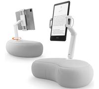 SAIJI Kindle Pillow Stand, iPad Stand Compatible with 4.7”-15.6” Kindle, Phone, iPad, 360° Adjustable Lap Beanbag Tablet Holder for Bed with Flexible Dual Axis Arm and Microbead Cushion (Gray)