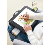 SAIJI Laptop Lap Desk, Portable Laptops Tray with Cushion, Drawer Storage, Phone Holder, 12mm Thickened Panel,Carry Handle, Computer Laptop Stand for Bed Fits Up to 15.6 Inch Laptops