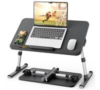 Lap Desk, SAIJI Bed Table, Thick Stable Feet, Height and Angle Adjustable, Enough Mouse Space, up to 17'' Laptop, for Homeoffice, Breakfast, Study (Black, 52 * 30cm)