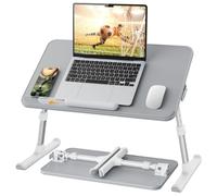 Lap Desk, SAIJI Bed Table, Thick Stable Feet, Height and Angle Adjustable, Enough Mouse Space, up to 17'' Laptop, for Homeoffice, Breakfast, Study (Grey, 52 * 30cm)