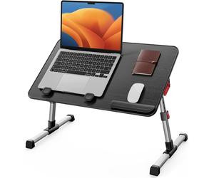 SAIJI Table, Height Adjustable Bed Table, with 4 Adjustable Angles, Foldable La