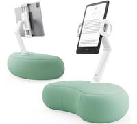 SAIJI Tablet Kindle Stand Pillow, Compatible with 4.7”-15.6” Kindles, Phones, Tablets, iPad, Portable Monitors, 360° Adjustable Tablet Holder for Bed with Flexible Dual Axis Arm (Cyan)