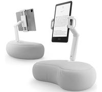 SAIJI Tablet Kindle Stand Pillow, Compatible with 4.7”-15.6” Kindles, Phones, Tablets, iPad, Portable Monitors, 360° Adjustable Tablet Holder for Bed with Flexible Dual Axis Arm (Gray)
