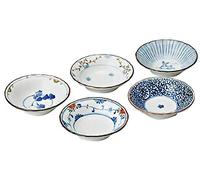 Saikai Pottery Traditional Japanese Nishiki Patterns Porcelain Plates (5 Plates Set) 31988 from Japan