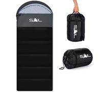 SAIL 3 Season Sleeping Bag for Kids & Adults - Extra Wide, 250GSM Lightweight & Waterproof - Large XL Sleeping Bag for Camping, Indoor & Outdoor, Hiking & Backpacking - Black