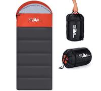 SAIL 4 Season Sleeping Bag for Kids & Adults - Extra Wide, 400GSM Lightweight & Waterproof - Large XL Sleeping Bag for Camping, Indoor & Outdoor, Hiking & Backpacking - Orange