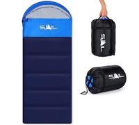 SAIL 4 Season Sleeping Bag for Kids & Adults - Extra Wide, 400GSM Lightweight & Waterproof - Large XL Sleeping Bag for Camping, Indoor & Outdoor, Hiking & Backpacking - Blue