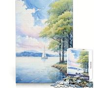 Sail at Dawn Jigsaw Puzzle 1000 Piece for Teenagers Logic Sense Toy Calm Pastime Smooth Edge Premium Gift (38x52cm)