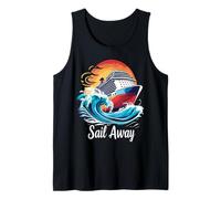 Sail Away Cruise Ship Sunset Tank Top
