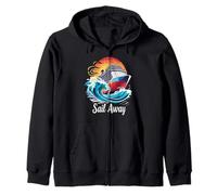 Sail Away Cruise Ship Sunset Zip Hoodie