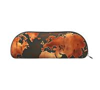 Sail Boat Nautical Compass Print Cosmetic Bags For Women,Receive Bag Makeup Bag Travel Storage Bag Toiletry Bags Pencil Case, Rust World Map, One Size