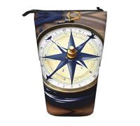Sail Boat Nautical Compass Print Pencil Telescopic Classic Arts Stand Up Pencil Case Organizer Pencil Holder Makeup Bag Gift