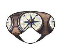 Sail Boat Nautical Compass Print Soft Eye Mask/Sleep Eye Mask/Blackout Eye Mask, Suitable for Travel/Office/Yoga/Nap