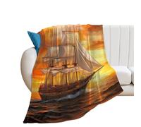 Sail Boat Sailing Ship Cute Throw Blanket Super Soft Blankets for Fall And Winter Couch Sofa Bedroom 60"*80"(150 * 200cm)
