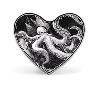 Sail Boat Waves Octopus Heart Shape Brooches Pins Lightweight Metal Lapel Pin Memorial Badges Jewelry Gift