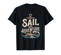 Sail Into Adventure Vintage Nautical Anchor T-Shirt