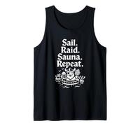 Sail Raid Sauna Repeat Funny Viking History Lover Norway Tank Top
