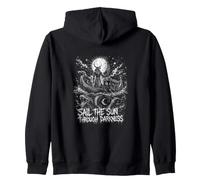 Sail The Sun Through Darkness Viking Norse Longship Zip Hoodie