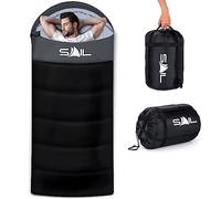 SAIL XL Sleeping Bag Extra Wide for Big & Tall Person 3-4 Season 2.7KG 400GSM Winter & Cool Weather Lightweight,Waterproof Indoor & Outdoor Use for Adults for Hiking, Backpacking and Camping - Black