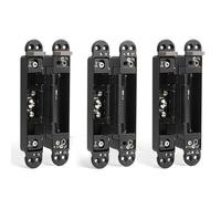 SAILANKA 3 Pack Heavy Duty 3D Adjustable Invisible Hydraulic Hinges, 170 Degree Swing Left&Right Mortise Mount Concealed Cross Hinge Automatic Door Closing Hinge, 80KG/176LB, Left, Black