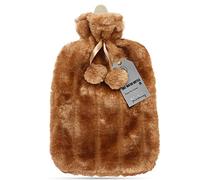 Sailbe Premium Rubber Hot Water Bottle with Faux Fur Cover- 2L Classic Hot Water Bottles Quick Pain Relief from Headaches, Back Pain, Arthritis (Light Brown)