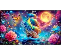 sailboat 1000 Piece Adult Jigsaws Fun Present & Activity for Home Great Gift Idea Educational Game Decompression for Adults 38x52cm/1000pcs