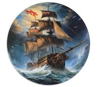 Sailboat 1000 Piece Circular Puzzle for Adults Natural Scenery Jigsaw Pretty Difficult Near Impossible 1000pcs (67.5x67.5cm)