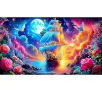 sailboat 1000 Piece Educational Game Decompression Puzzle Recycled Paper Fun Present & Activity for Home for Adults 70x50cm/1000pcs