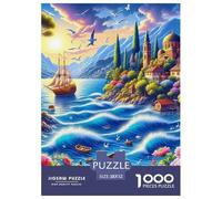 Sailboat, 1000-piece Jigsaw Puzzle, Dynamic Challenge Format Transforming Assembly Into Motivating Race Experience, Ideal Entertainment for Teams Friends Organised Events, Suitable for Ages 12+, 52x