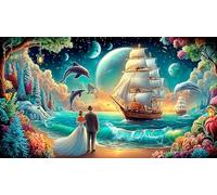 sailboat 1000-Piece Jigsaw Puzzle for Adults Classic Educational Games Challenging Puzzle Games 75x50cm/1000pcs