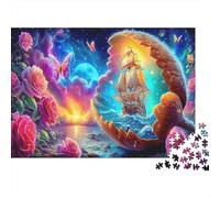 Sailboat 1000 Piece Jigsaw Puzzle Premium Cardboard Adult Ship in Rose Shell Stress Relief Mental Stimulation Sustainable Eco-Friendly Problem Solving Home Leisure 70x50cm/1000pcs