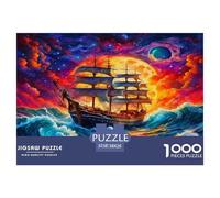 Sailboat 1000 Piece Jigsaw Puzzles for Adults Fantasy Impossible Beautiful Home Decoration Art Colorful DIY Craft 38x26cm/1000pcs