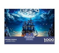 Sailboat 1000 Piece Jigsaw Puzzles for Adults Fantasy Impossible Beautiful Home Decoration Challenge High Difficulty 38x26cm/1000pcs