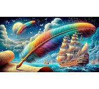 sailboat 1000 Piece Puzzle Educational Game Challenge Recycled Paper Fun Present & Activity for Home for Adults and Kids Age 12 Years + 38x26cm/1000pcs