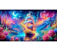 sailboat 1000 Piece Recycled Paper Jigsaw Puzzle Fun Present & Activity for Home Challenging Puzzles Great Gift Idea for Adults 38x26cm/1000pcs