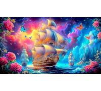 sailboat 1000 Pieces Adult Jigsaws Educational Game Decompression Fun and Challenging Family Game for Adults and Kids Age 12 Years Up 70x50cm/1000pcs