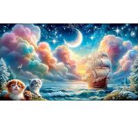 sailboat 1000 Pieces Jigsaw Puzzle for Adults Decoration 100% Recycled Cardboard 38x52cm/1000pcs