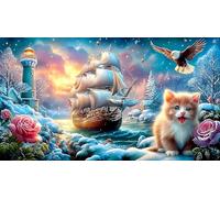 sailboat 1000 Pieces Jigsaw Puzzle for Family Challenging Puzzle Games 100% Recycled Cardboard 38x26cm/1000pcs