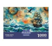 Sailboat 1000 Pieces Jigsaw Puzzles For Adults Challenging Game Stress Relieving Entertainment Exercise The Memory of The Brain for Men, Women, Elders, Seniors 70x50cm/1000pcs