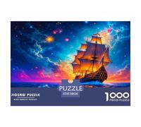 Sailboat 1000 Pieces Jigsaw Puzzles for Adults Fantasy Impossible Beautiful Home Decoration Art Colorful DIY Craft 38x26cm/1000pcs