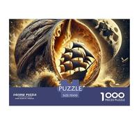 Sailboat 1000 Pieces Puzzle for Home Wall Decor -Shell Sailing Ship Fantasy Art Fun Present & Activity for Adults Kids Great Gift Idea70x50cm/1000pcs