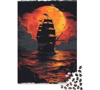 Sailboat 1000 Pieces Wooden Puzzles for Adults Jigsaw Puzzles Educational Game Challenge Toy 1000pcs (75x50cm)