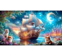 sailboat 1000Pc Adult Jigsaws Puzzle Game Fun Present & Activity for Home Impossible Hard Difficult for Adults 38x52cm/1000pcs