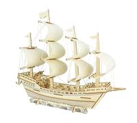 Sailboat 3D Wooden Puzzles,Mechanical Gear Model to Build,Self Assembly Educational Toys,Gifts for Teens and Adults