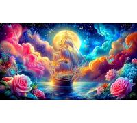 sailboat Adult Jigsaws 1000 Pieces Challenging Puzzles Educational Game Decompression Puzzles for Adults Kids Great Gift Idea 38x52cm/1000pcs