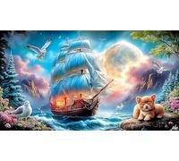 sailboat Adult Jigsaws 1000 Pieces Challenging Puzzles Educational Game Decompression Puzzles for Adults Kids Great Gift Idea 70x50cm/1000pcs