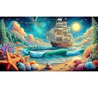 sailboat Adult Jigsaws 1000 Pieces Challenging Puzzles Educational Game Decompression Puzzles for Adults Kids Great Gift Idea 38x26cm/1000pcs